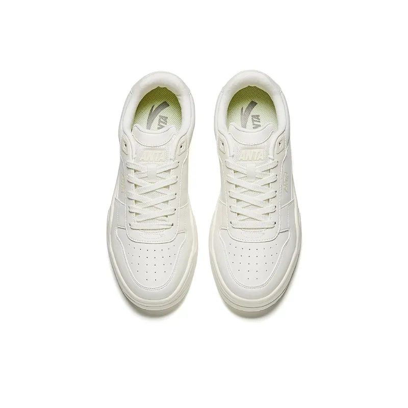 Anta Durable Cushioning Low Top Skateboard Shoes Men's Ivory White-2
