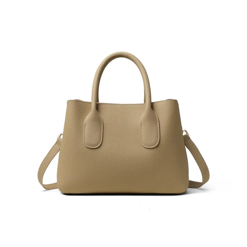 C°BANNER Cow Leather With Synthetic Leather Mom Bag, Crossbody Handbag Tubas Women's Light Khaki-3