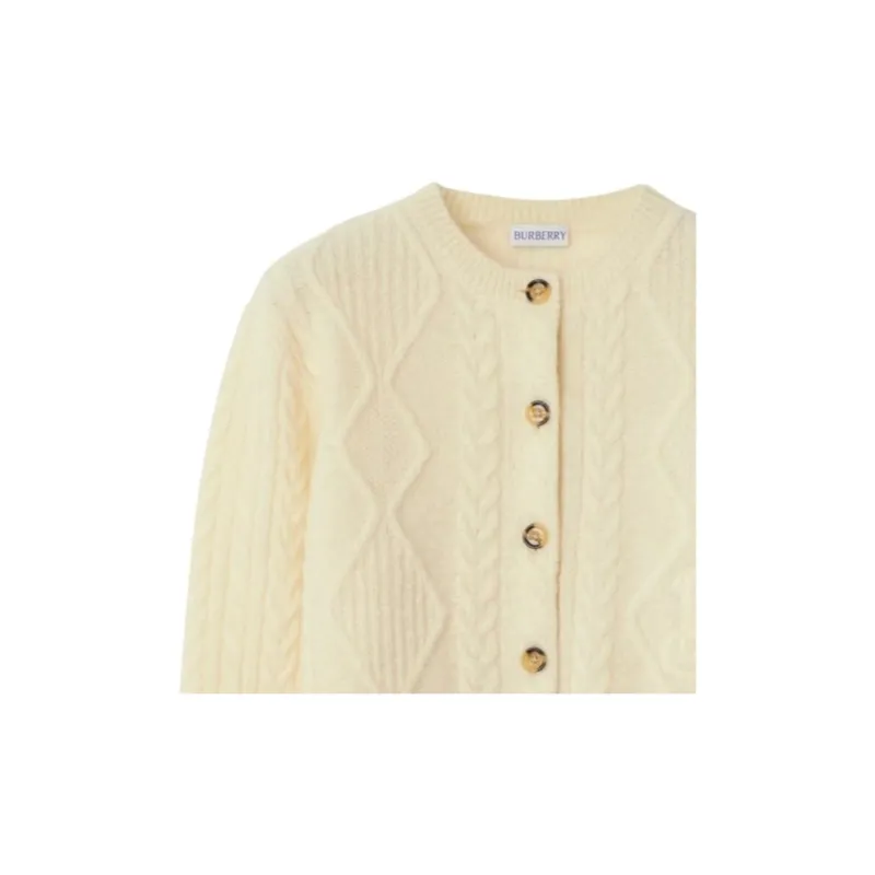 Burberry Cropped Aran knit Cardigan-4
