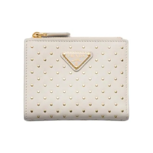 PRADA Leather Wallet Women's White
