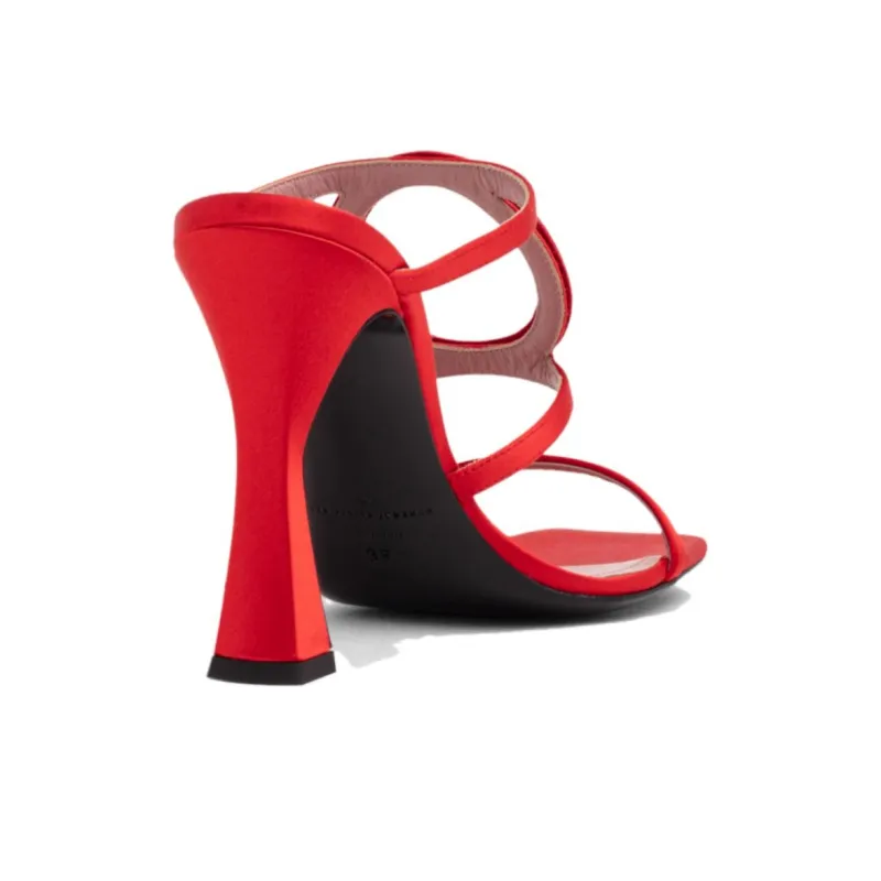 Les Petits Joueurs Hoya Strap Sandals 10cm Women's Red-4