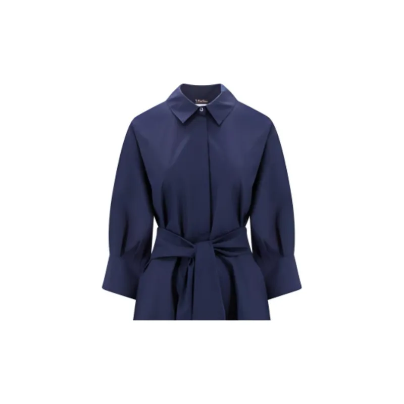 'S MAX MARA SS23 Long Sleeved Dresses Women's Dark Blue-2