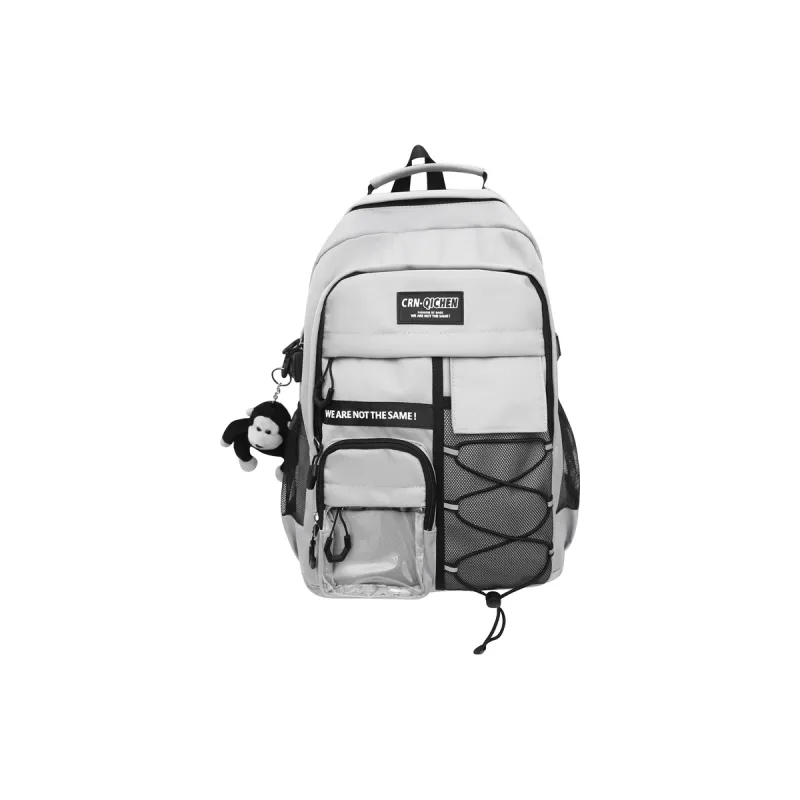 GOBLIN SHARKS 1759 Nylon And PVC Backpack Unisex White/Black/Red/Gray/Blue-15