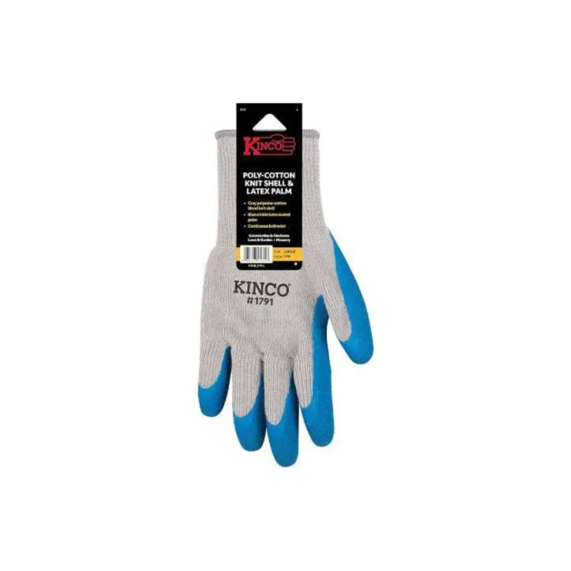 KINCO Latex Gloves Unisex Blue/White-0