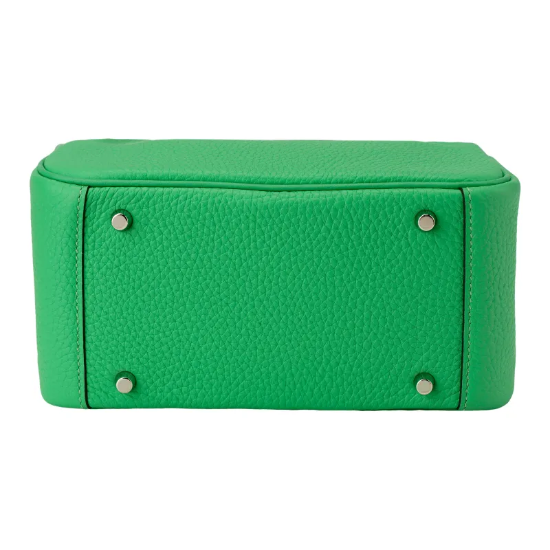 HERMES Lindy Clemence Bullock Leather Handbag, Shoulder Bag, Crossbody Bag Mini Women's 0Z Vert Comics Comic Green-6