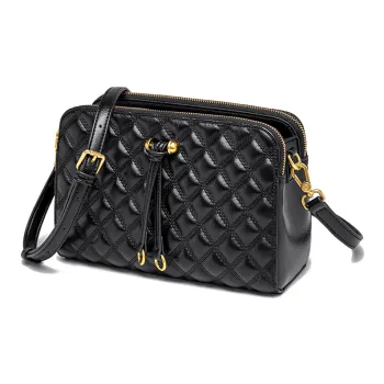 GELANDAI Cow Leather Shoulder Bag Women's Black