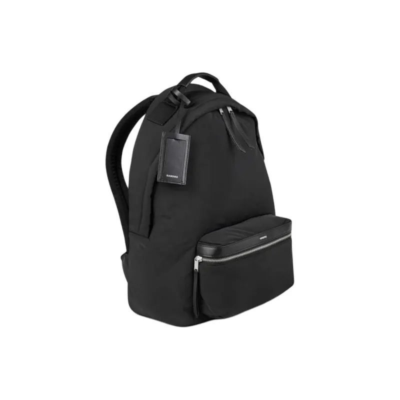 Sandro Leather trim Logo stamp Backpack-1