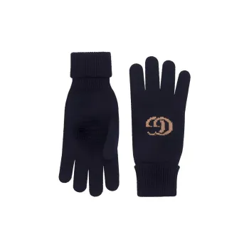 GUCCI Knit Gloves Men Dark Blue