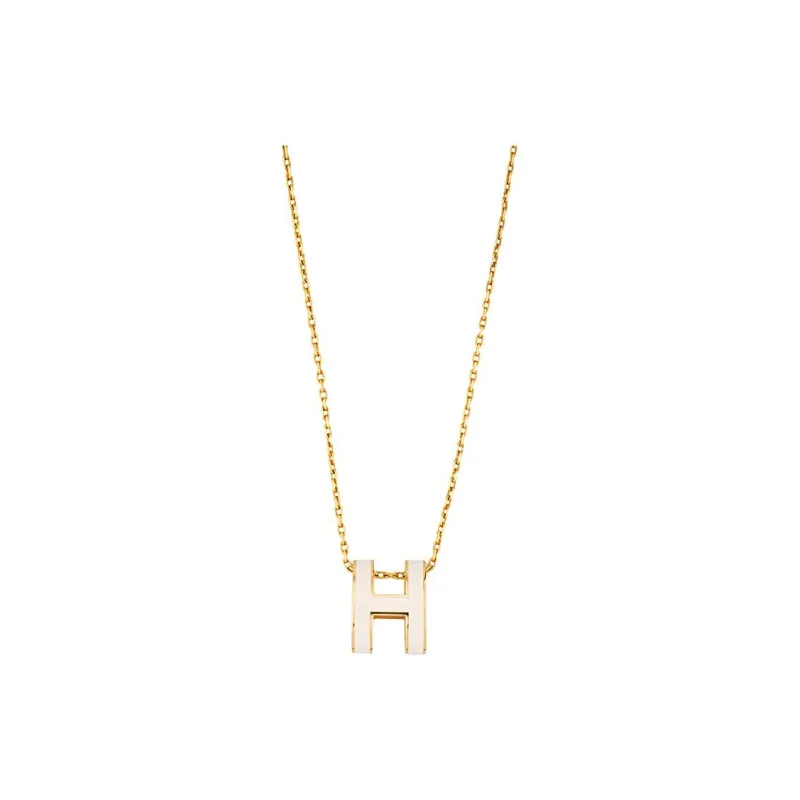 HERMES POP H Collection Titanium Steel Necklaces Women's Gold-2