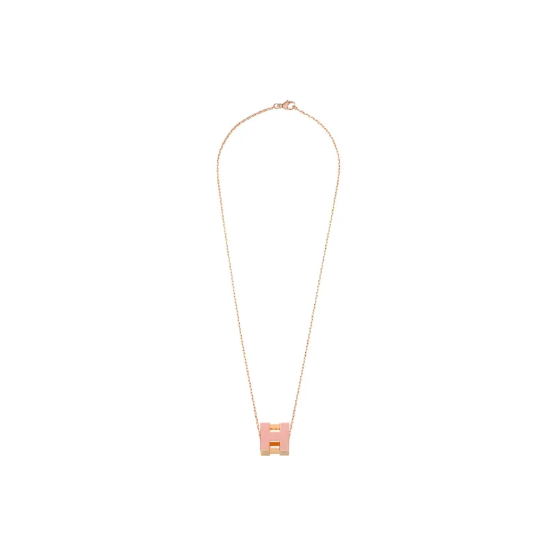 HERMES Cage D'H Rose Gold Plated Hardware Necklaces Women's-2