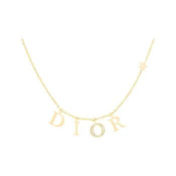 DIOR Gold Plated Metal Necklaces Women's
