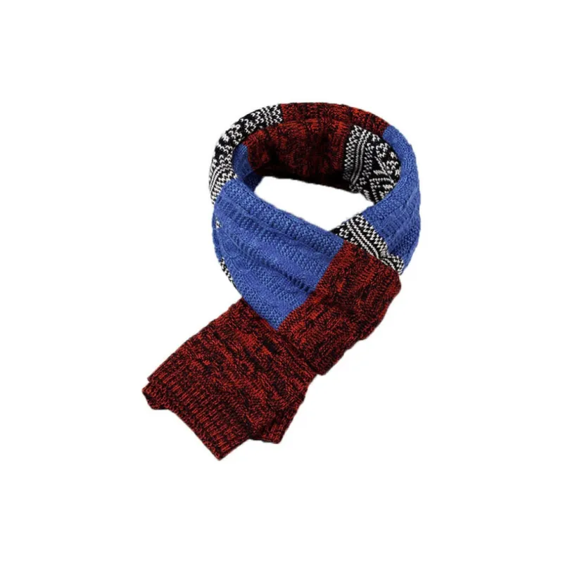 PISHUSHU Acrylic Knit Scarves Men's Ginger Yellow Brown-1