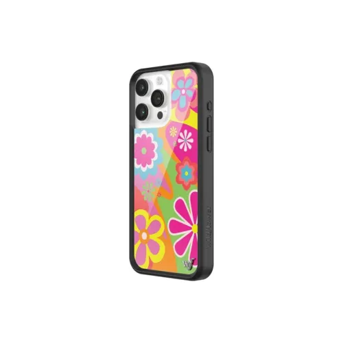 WILDFLOWER PC Back Panel+Fabric Lining Material Impact-Resistant 'Flower Power' Phone Cases For IPhone 15 Pro Trendy