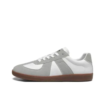 AGSDON Non slip Lightweight Low Top Casual Shoes Men's White Gray