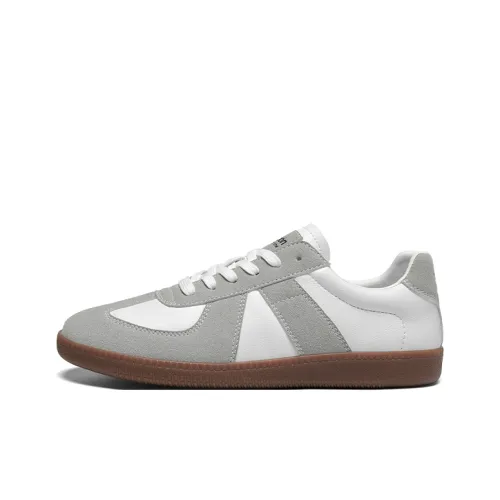 AGSDON Non slip Lightweight Low Top Casual Shoes Men's White Gray