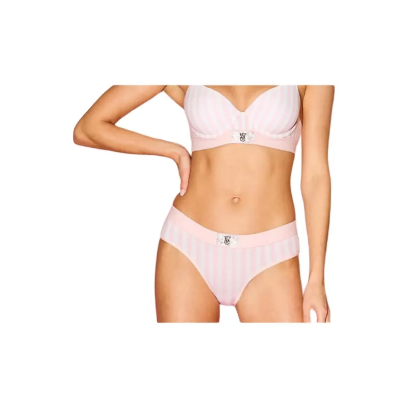 Victoria's Secret Underpants Women's 1 Pack Pink White Stripes-1