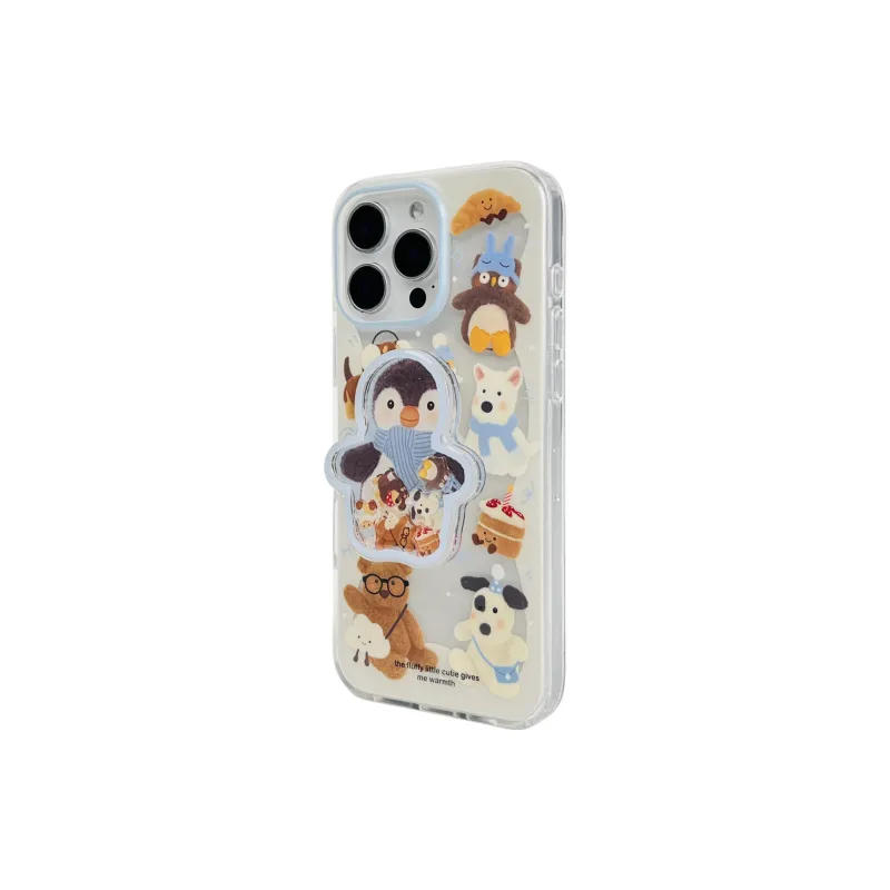 Wei Xin Acrylic Material Scarf Animal Stand Phone Cases Compatible With IPhone 16/15 Pro Max/Apple 13/14 Pro/Max-2