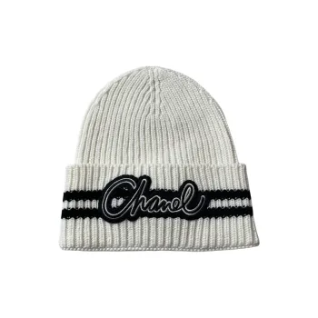 CHANEL Cashmere Beanies Unisex White