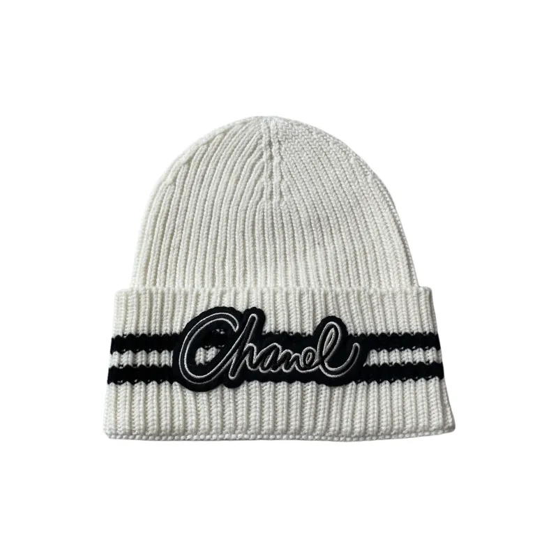 CHANEL Cashmere Beanies Unisex White-0
