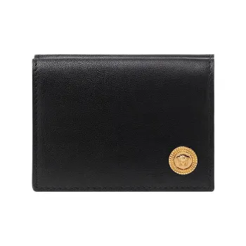 VERSACE MEDUSA BIGGIE Series Grained Calfskin Wallet Regular Men's Black
