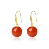 11MM-Southern Red Agate Earrings[Bold]