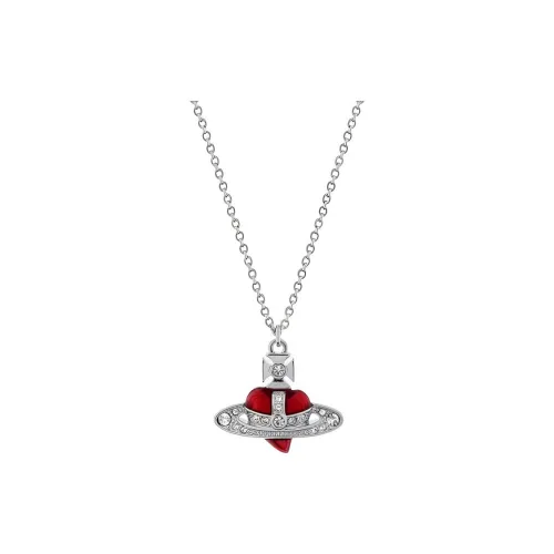 Vivienne Westwood Brass, Silver Plated Necklaces Unisex Silver Red