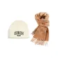 White Hats & Caps Camel Scarf Set
