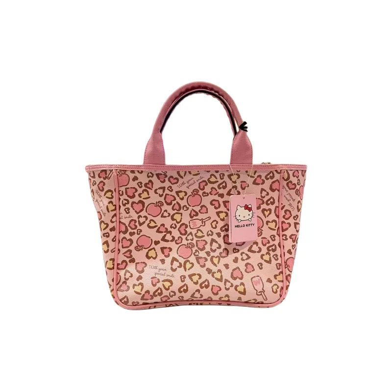 Sanrio Litchi Grain Leather Tote Bag Shopping Bag Handbag Regular Women's Leopard Print KT-1
