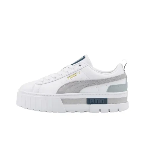 PUMA Mayze Non-slip Breathable And Wear-resistant Low-Top Casual Shoes Women's White Gray
