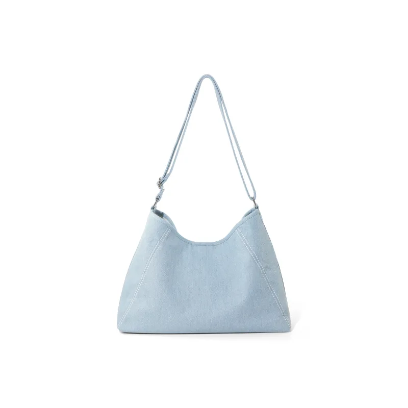 Pepsi Fabric Tote Bag, One Shoulder Crossbody Bag, Croissant Bag, Shoulder Bag Women's Blue-4