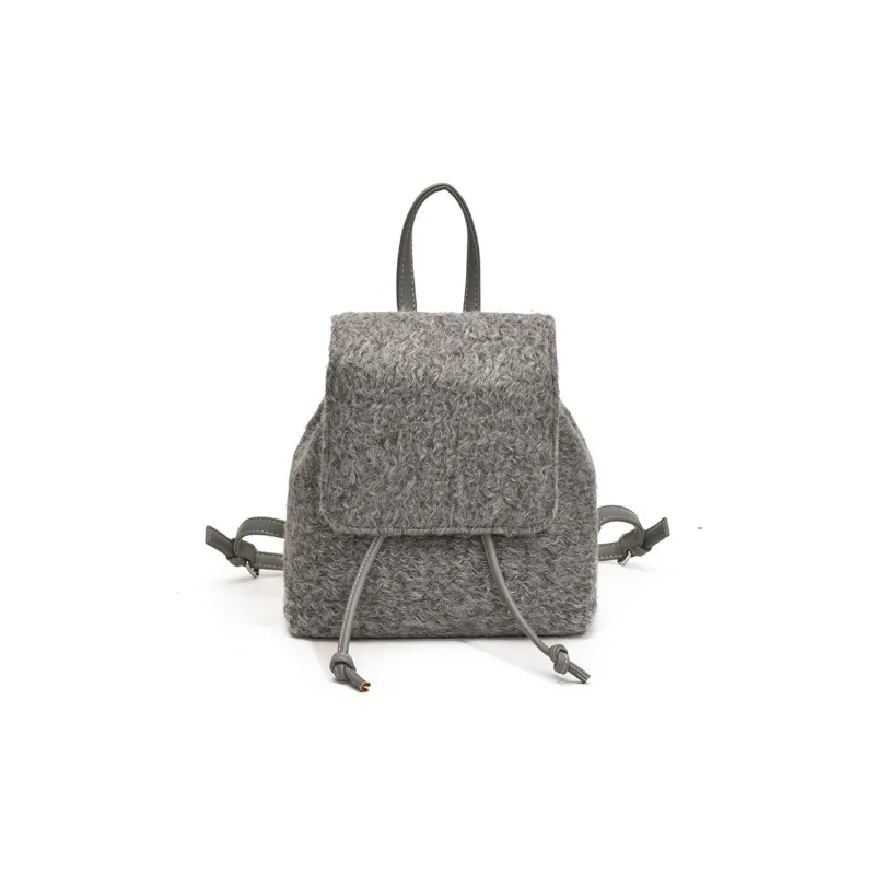 RUIPAI Woolen Backpack Women's Gray/Black-1