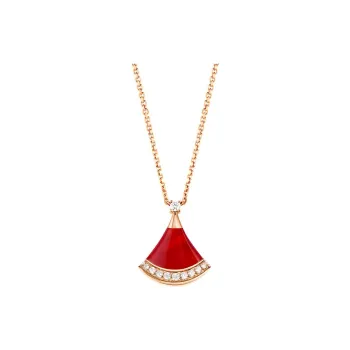 BVLGARI Divas'Dream 18K Rose Gold Necklaces Women's Red