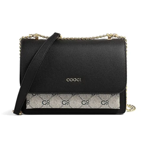 COOGI PVC Crossbody Bag, Shoulder Bag Medium Size Women's Black/Ecru/Brown/Berry Red