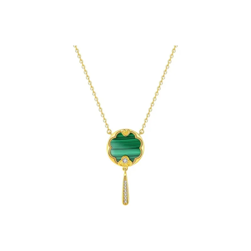 Long Fu Malachite Necklaces Women's-0