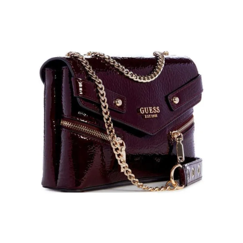 GUESS Artificial Leather Envelope Bag Crossbody Bag Shoulder Bag Medium Size Women's Burgundy-1