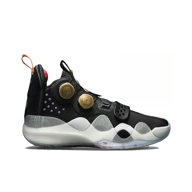 LiNing WOW 8 Retirement Night Cushioned Slip Resistant Mid Top Basketball Shoes Men's Black-1