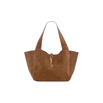 SAINT LAURENT LE5A7 Suede One Shoulder Handbag Women's Caramel