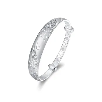 Diamond International 999 Fine Silver Bangles Unisex