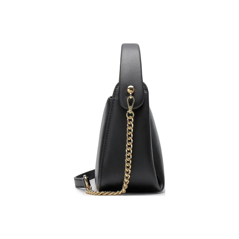 Montagut Cow Leather Handbag Regular Women's Black/Silver/Light Green-2