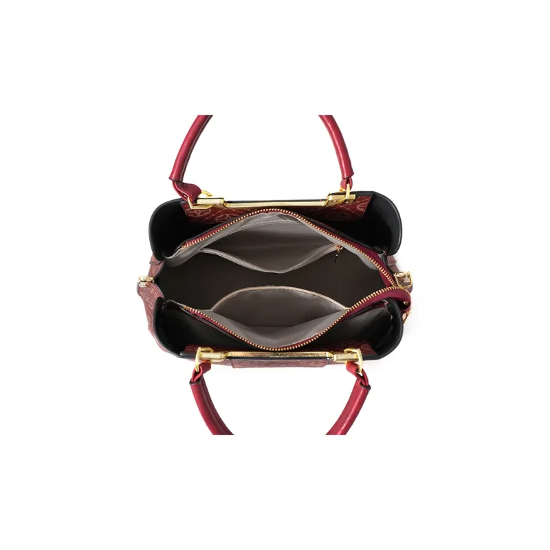 Vigno Synthetic Leather Handbags Shoulder Bags Regular Women's Red-5