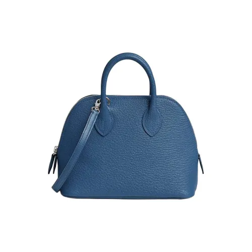 HERMES Bolide Mysore Goat Skin Bowling Bag Shoulder Bag Crossbody Bag Handbag Mini Women's K7 Bleu Obscur Dark Blue
