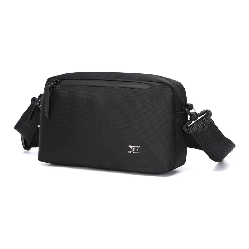 SEPTWOLVES Fabric Crossbody Bag Medium Size Men's Black-1