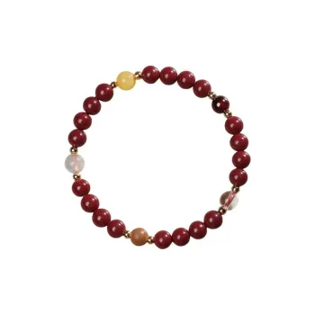 Strange Snow Reconstructed Cinnabar Bracelets Unisex
