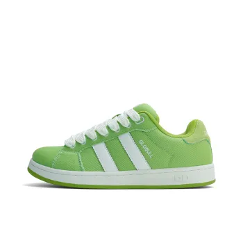 GLO BULL Skateboard Shoes Unisex Low-Top Washed White Light Green