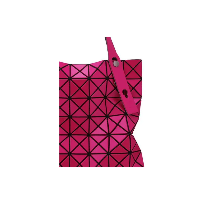 ISSEY MIYAKE Prism Polyvinyl Chloride Resin Tote Bag, Shopping Bag, One Shoulder Handbag Women's Burgundy-3