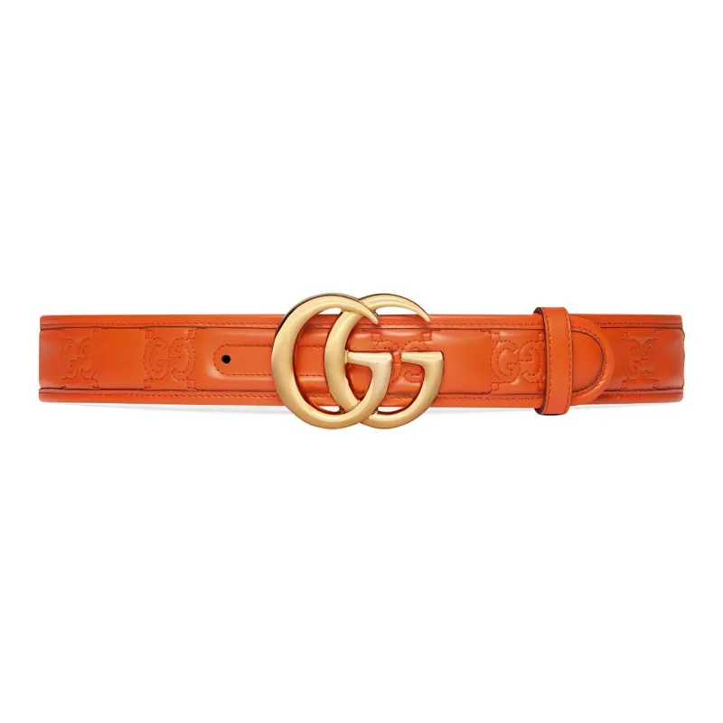 GUCCI Leather Leather Belts Women's Orange --0