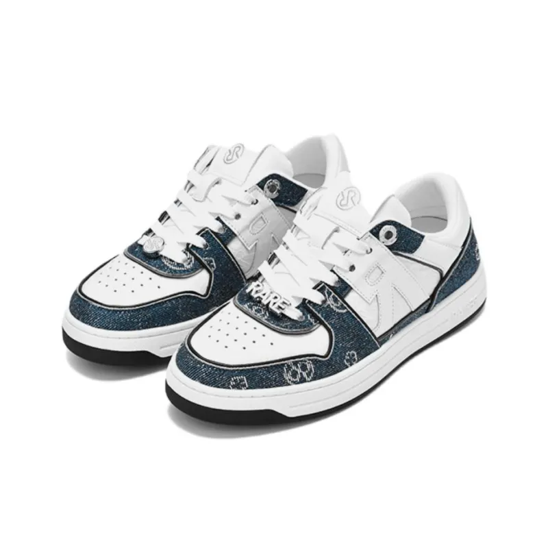 RARE RICH Collection Low Top Skateboard Shoes Women's White Blue-3