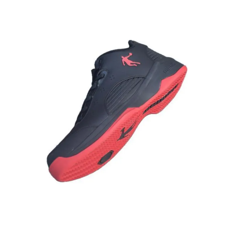 QIAODAN Shock Absorbers With Slip Resistant And Abrasion Resistant Properties Low Top Basketball Shoes Men's Black Red-2
