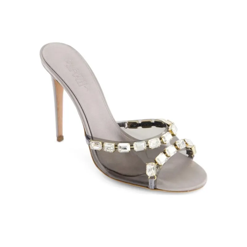 GIAMBATTISTA VALLI Slide Slippers 9cm Women's Gray-2