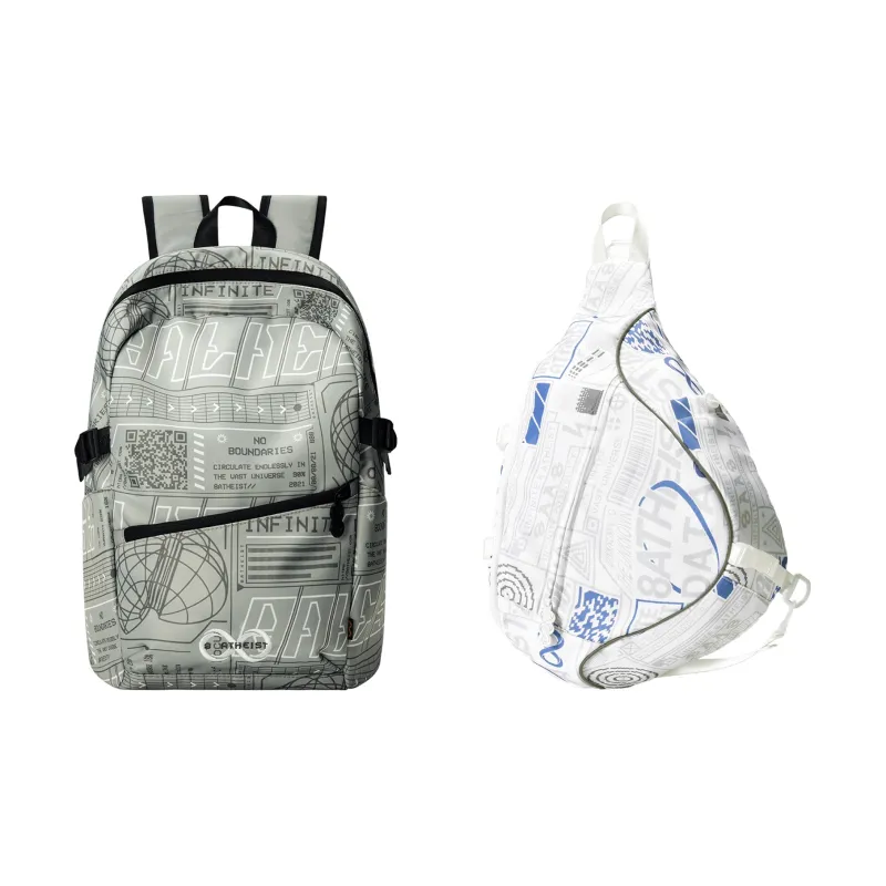 8atheist Polyester Students Backpack Laptop Bag Regular Unisex Starry White-22